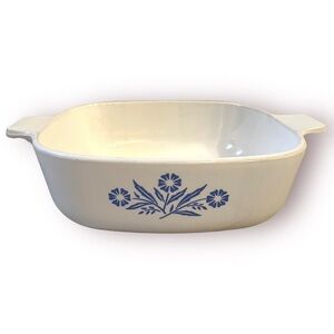 Corning Ware Blue Cornflower Casserole Dish Quart No Lid Cottage Retro Farm 70s